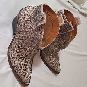 Jessica Simpson rhinestone champagne boots